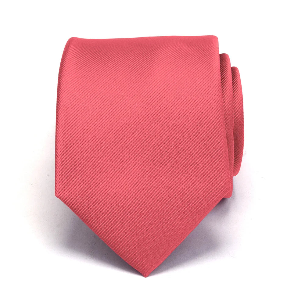 Ricnais New Arrival 2026 Classic Mens Tie Silk 8cm Formal Necktie Solid Gold Red Yellow Ties For Man Business Wedding Gift Party