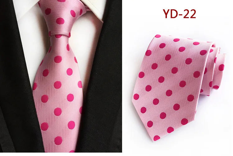 Brand New 2025 New Design Fashion Necktie Orange White Blue Polka Dot Ties for Man Business Wedding Formal NeckTie 8cm Silk Dress Gift Gravata