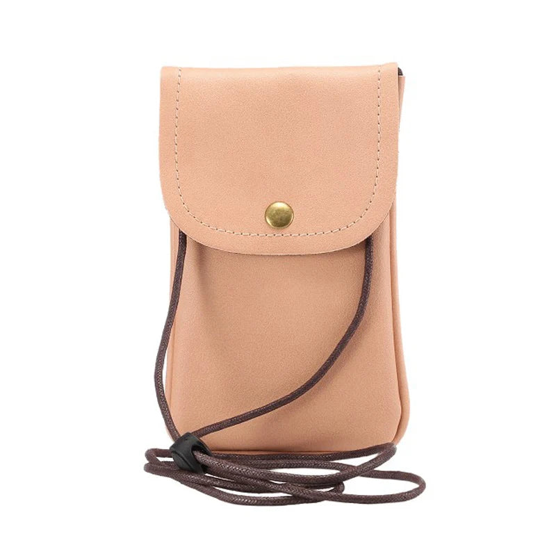 Universal Leather Cell Phone Shoulder Pocket Wallet Pouch Bag Case with Neck Strap For Samsung For iPhone 11 Pro Phone Bag