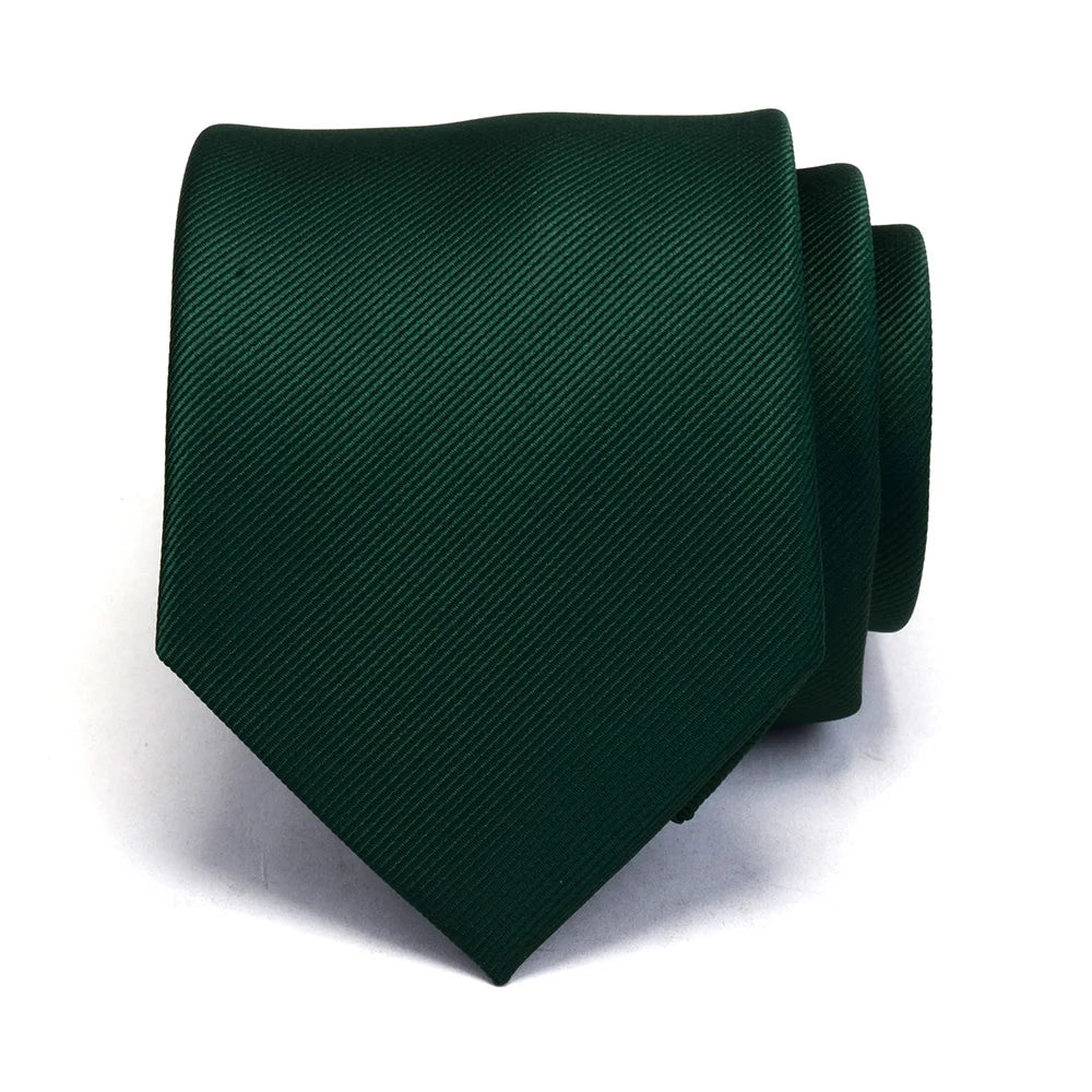 Ricnais New Arrival 2026 Classic Mens Tie Silk 8cm Formal Necktie Solid Gold Red Yellow Ties For Man Business Wedding Gift Party