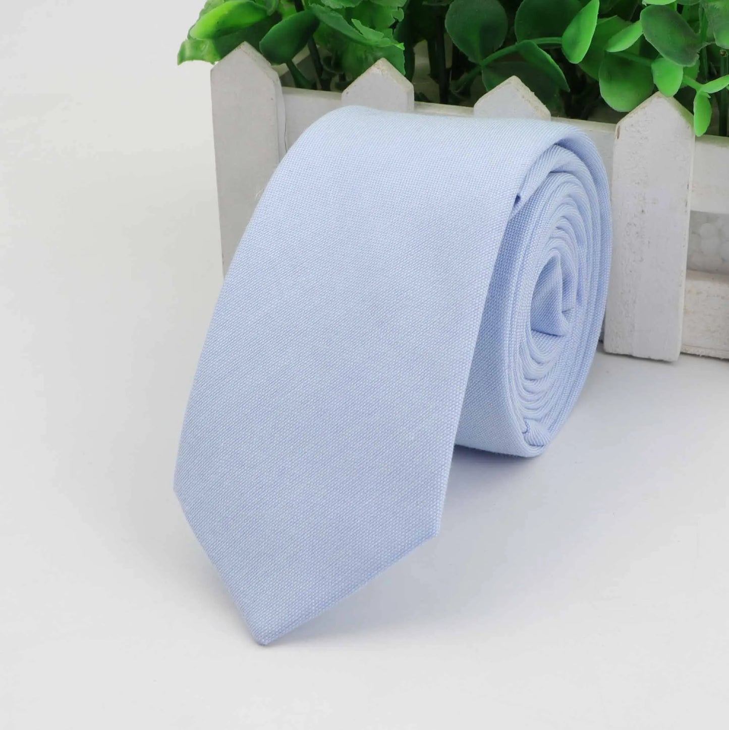 New 2025 Solid Color 6cm Width Tie Cotton Pure Colorful Slim Neckties for Wedding Ties Skinny Groom Necktie for Men