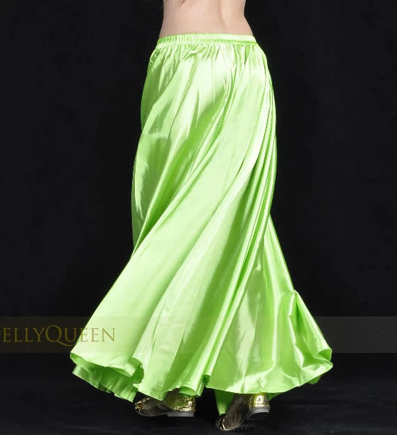 AMAZONY NEW 1 pcs/lot new style women sexy Shining Satin Long Skirt Swing Skirt dancing lady Costume 14 color