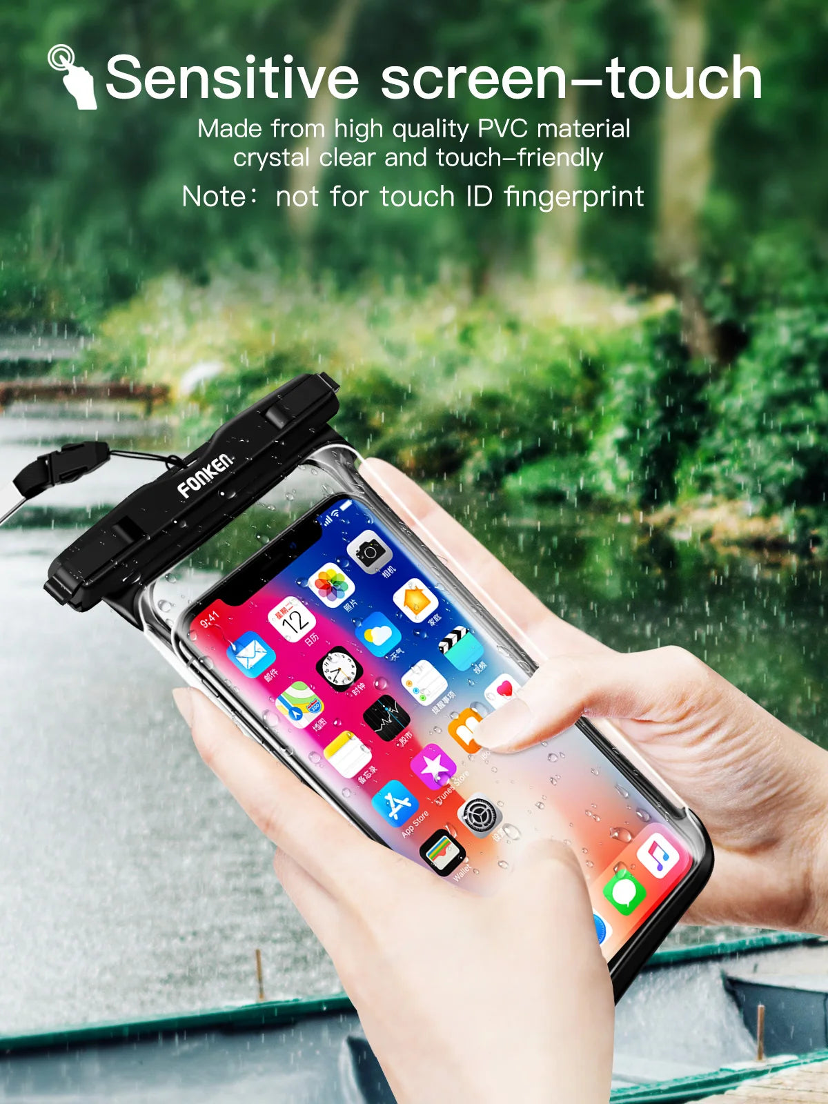 Brand New 2025 FONKEN Full Transparent Waterproof Case for Iphone Xiaomi Samsung Dry Bag Underwater Watch Case Swimming Pouch Mobile Cover Bag