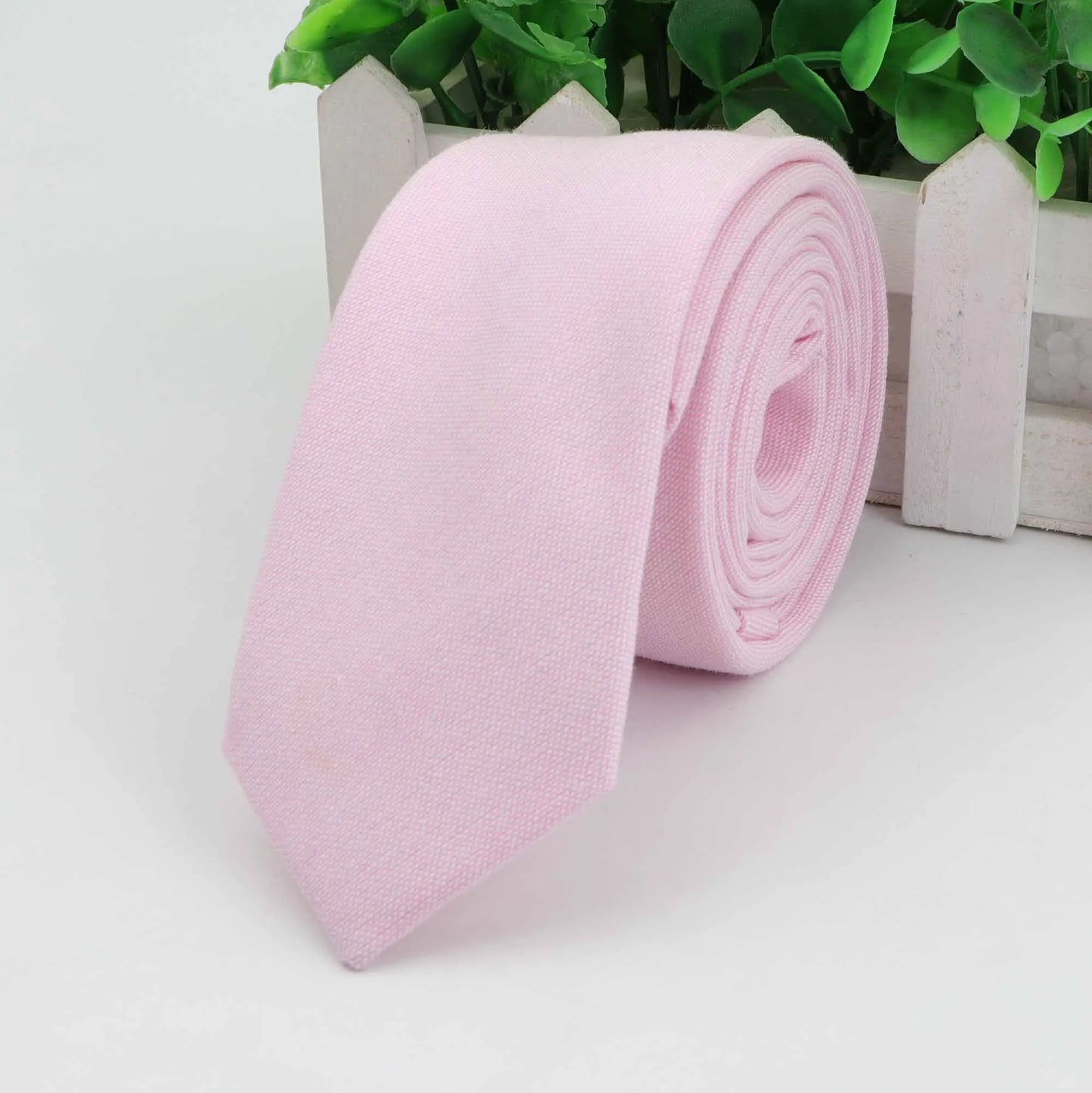 New 2025 Solid Color 6cm Width Tie Cotton Pure Colorful Slim Neckties for Wedding Ties Skinny Groom Necktie for Men