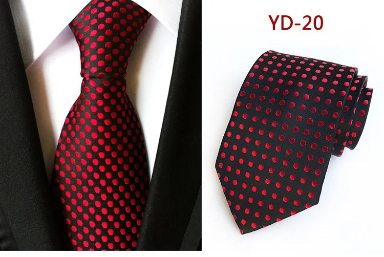 Brand New 2025 New Design Fashion Necktie Orange White Blue Polka Dot Ties for Man Business Wedding Formal NeckTie 8cm Silk Dress Gift Gravata