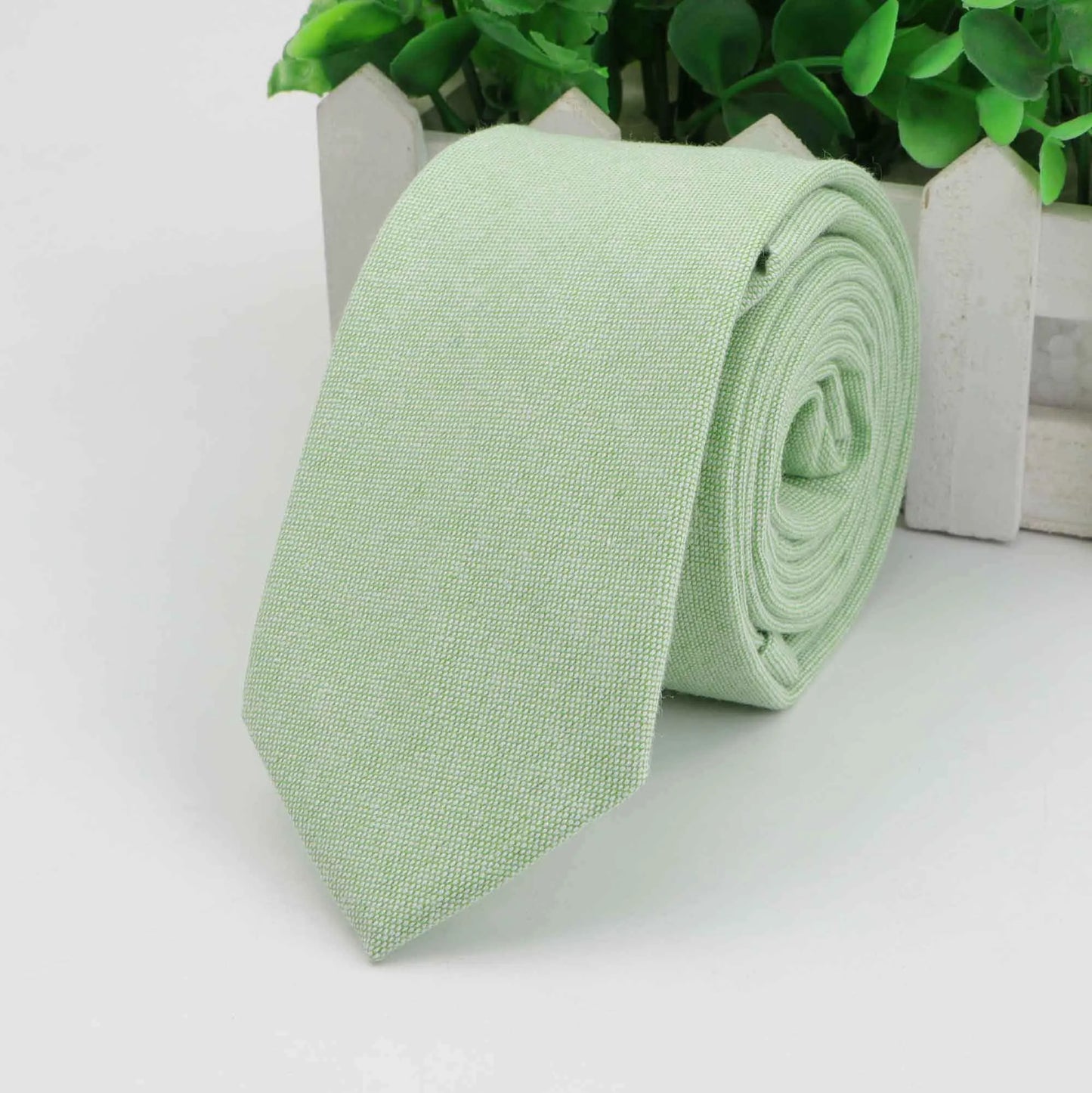 New 2025 Solid Color 6cm Width Tie Cotton Pure Colorful Slim Neckties for Wedding Ties Skinny Groom Necktie for Men