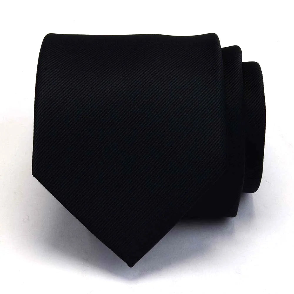 Ricnais New Arrival 2026 Classic Mens Tie Silk 8cm Formal Necktie Solid Gold Red Yellow Ties For Man Business Wedding Gift Party