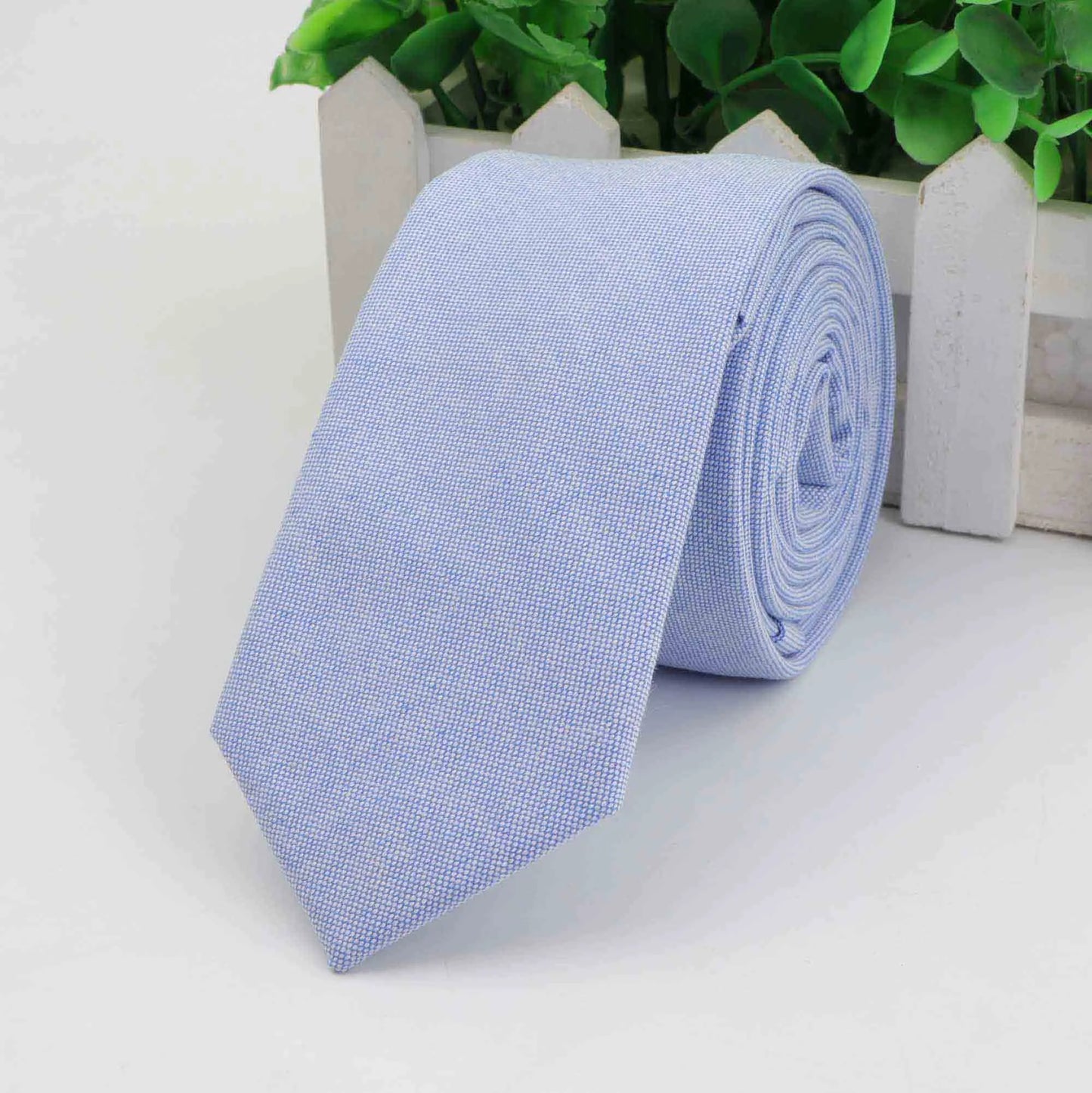 New 2025 Solid Color 6cm Width Tie Cotton Pure Colorful Slim Neckties for Wedding Ties Skinny Groom Necktie for Men
