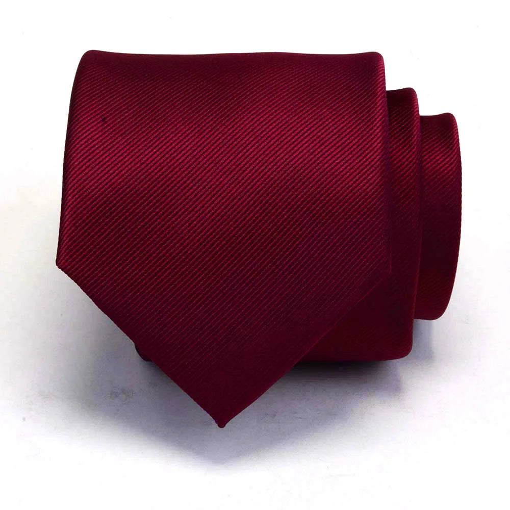 Ricnais New Arrival 2026 Classic Mens Tie Silk 8cm Formal Necktie Solid Gold Red Yellow Ties For Man Business Wedding Gift Party