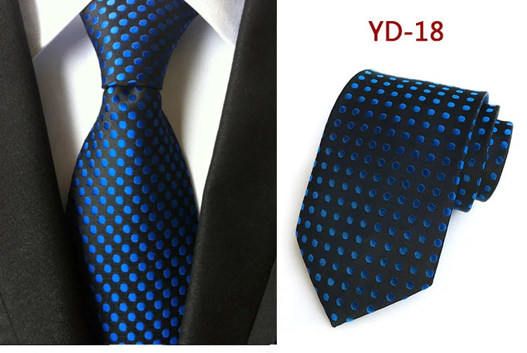 Brand New 2025 New Design Fashion Necktie Orange White Blue Polka Dot Ties for Man Business Wedding Formal NeckTie 8cm Silk Dress Gift Gravata