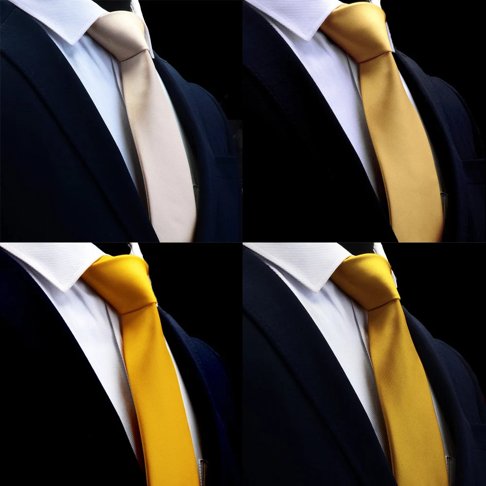 Ricnais New Arrival 2026 Classic Mens Tie Silk 8cm Formal Necktie Solid Gold Red Yellow Ties For Man Business Wedding Gift Party