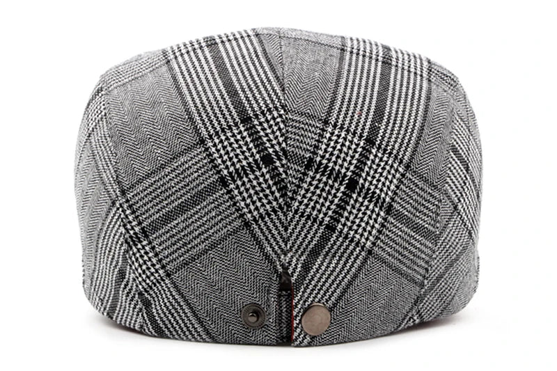 CLIMATE Men Plaid Beret Flat Cap Men Vintage Hat Berets for Men Plaid Casual British Gentleman Beret Retro Flat Caps Beret Hat