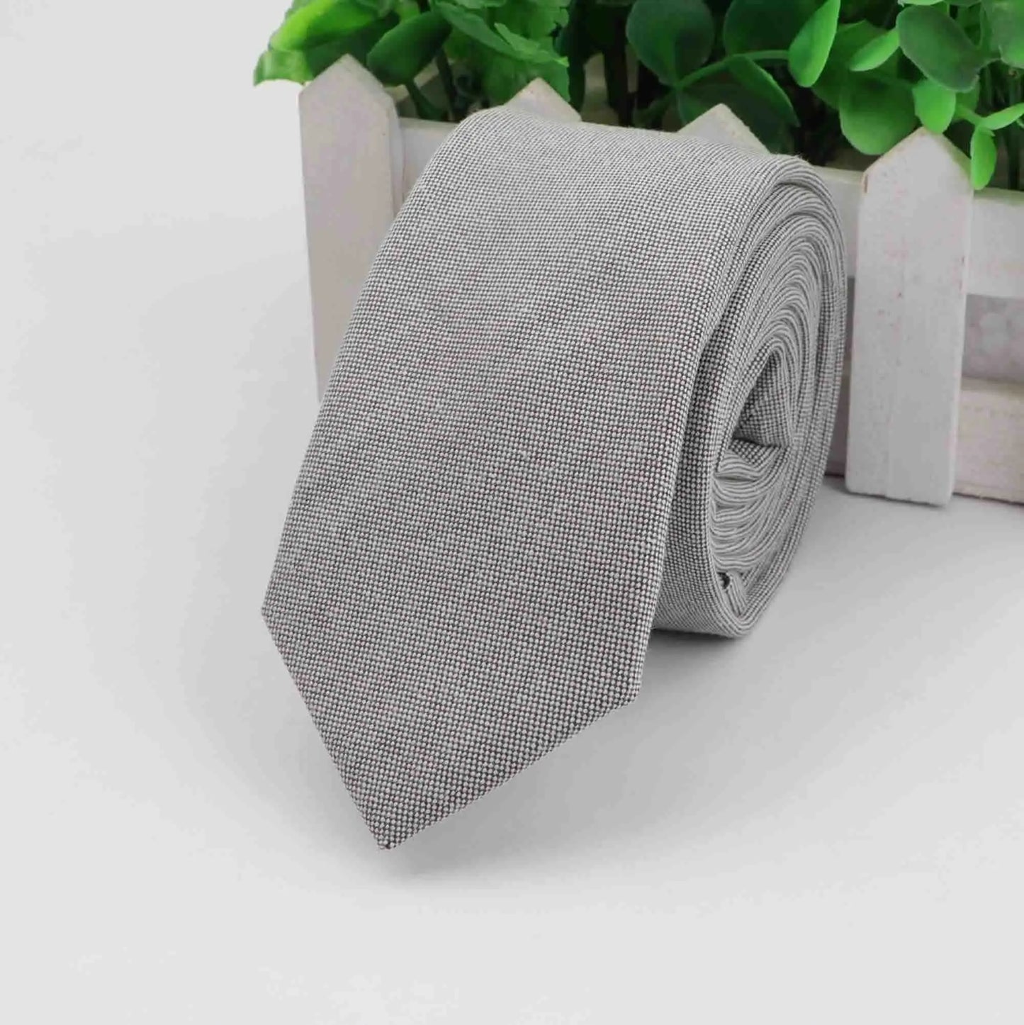 New 2025 Solid Color 6cm Width Tie Cotton Pure Colorful Slim Neckties for Wedding Ties Skinny Groom Necktie for Men