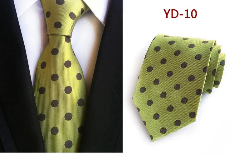 Brand New 2025 New Design Fashion Necktie Orange White Blue Polka Dot Ties for Man Business Wedding Formal NeckTie 8cm Silk Dress Gift Gravata