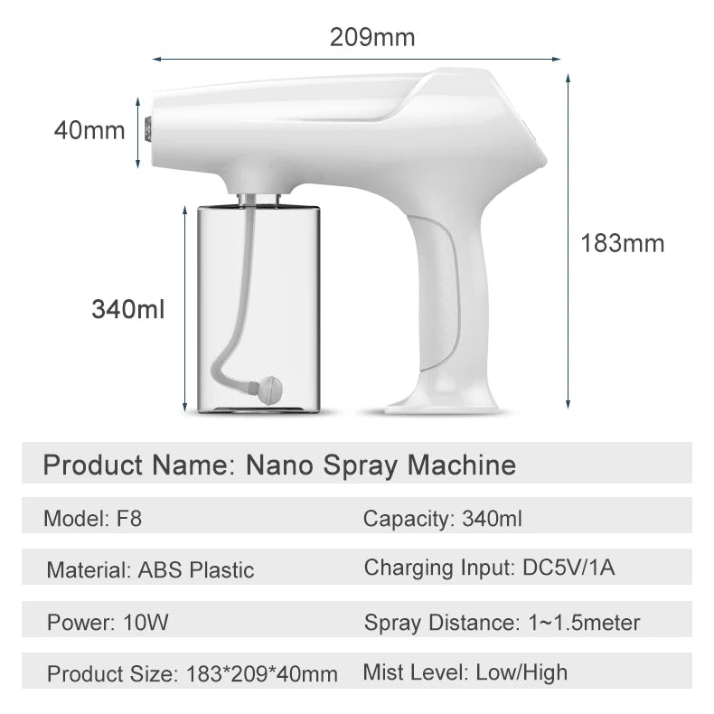 Custom Portable Nano Gun Hairdressing Hydrating Spray Hair Micro Nano Blu-ray Steams Multifunctional Water Nano Spray