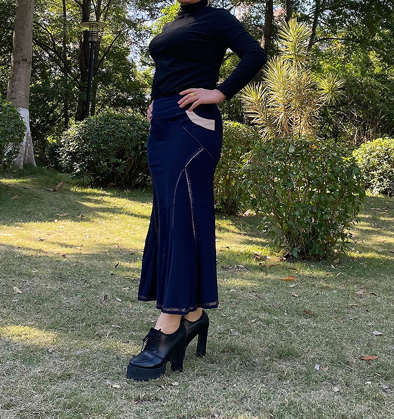 Female Clothes Special Stitching Tailored Women's Bottoms Women Skirt Plus Size Ladies Party Long Skirt New Fashion Luxury Dress