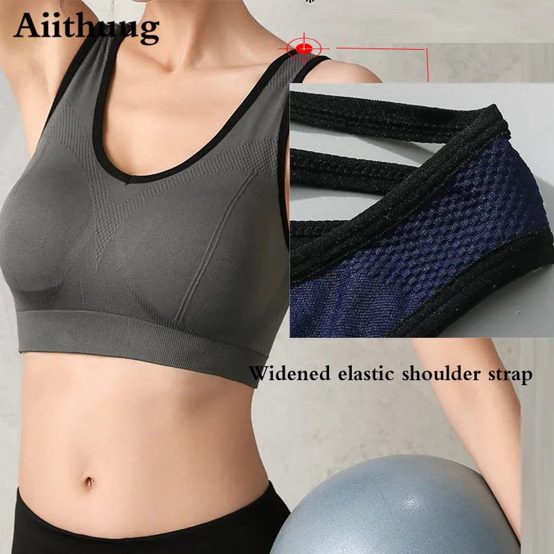 NEW 2024 Aiithuug Bras for Women High Impact Padded Workout Yoga Bra Fitness Cross Back Sports Bras for Women Padded Seamless for Yoga