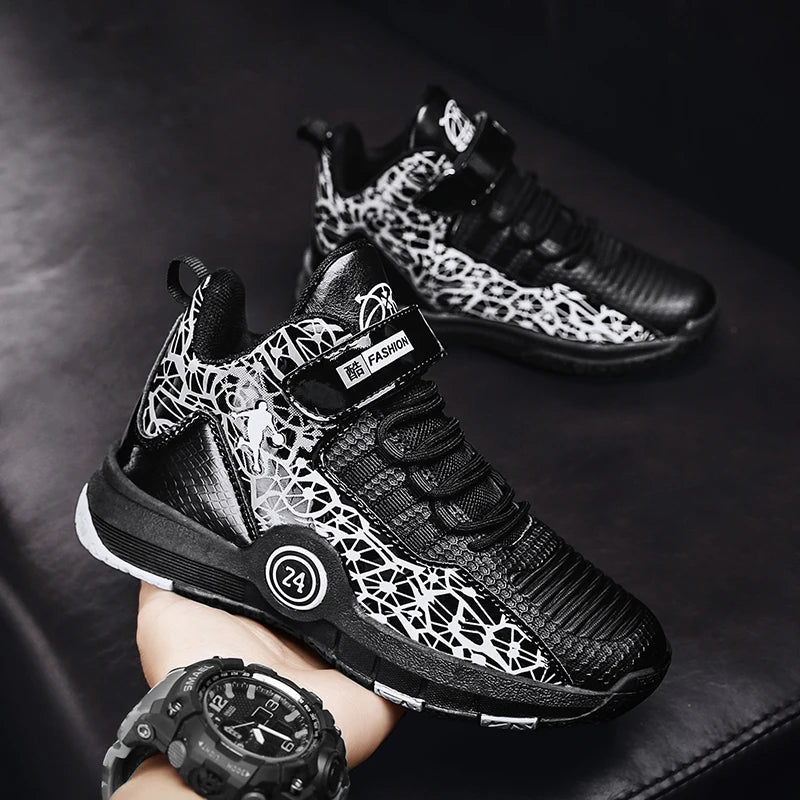 NEW 2025 Boys Brand Basketball Shoes Kids Sneakers Thick Sole Non-slip Children Sports Shoes Child Boy Basket Trainer Shoes Girls