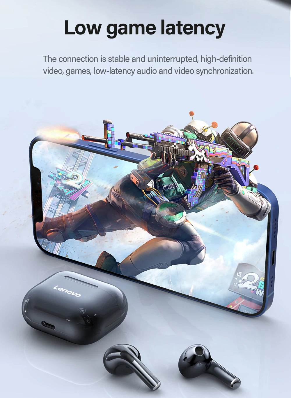 Original Lenovo LP40 wireless headphones TWS Bluetooth Earphones Touch Control Sport Headset Stereo Earbuds For Phone Android Special Gift A Free Laptop Stand is given when you buy one Lenovo LP40