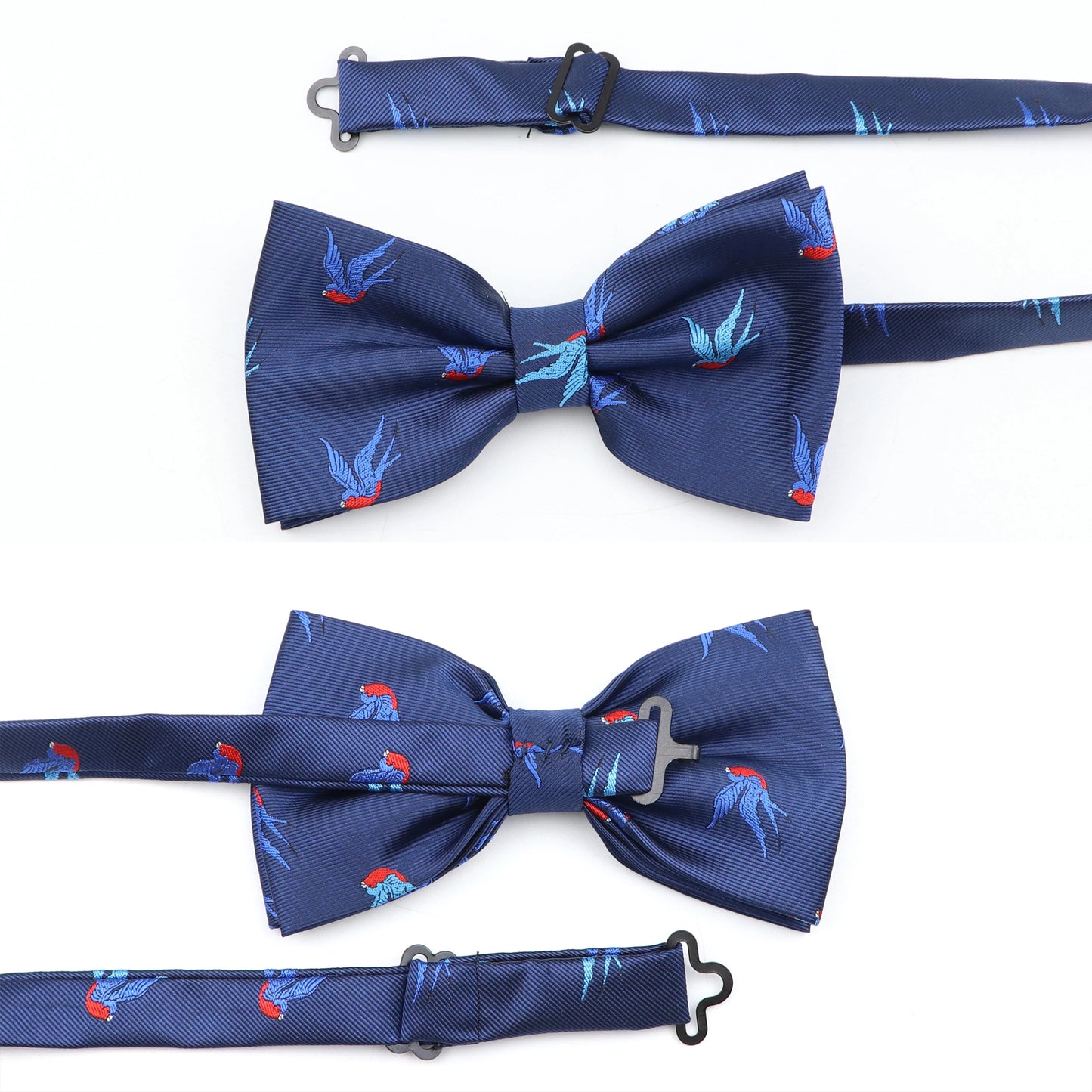 2025 New Men Bow Ties 100% Microfiber Jacquard Woven Blue Cartoon Animal Pattern Bowtie For Party Wedding Festival Family Gift
