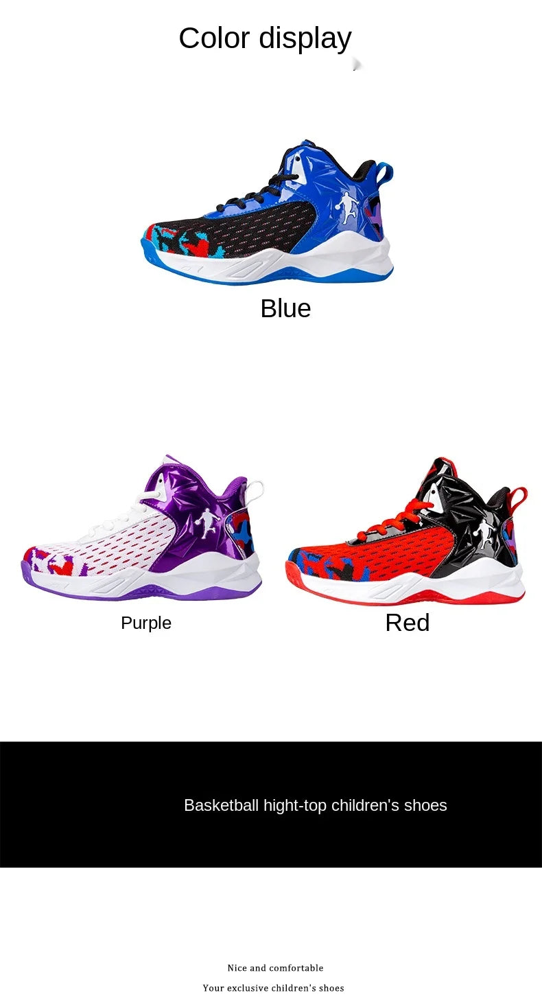 NEW 2025 Boys Brand Basketball Shoes Kids Sneakers Thick Sole Non-slip Children Sports Shoes Child Boy Basket Trainer Shoes Girls