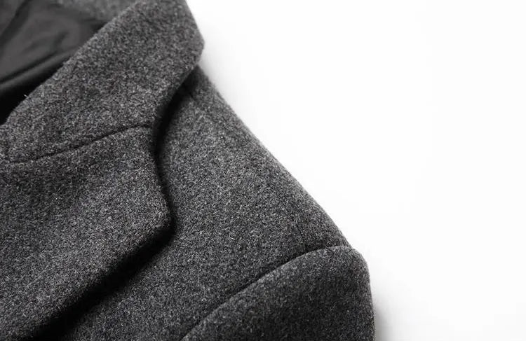 New Collections 2024-2025 Autumn and Winter Street Men's Wool Blend Warm and Thickened Business Casual Jacket