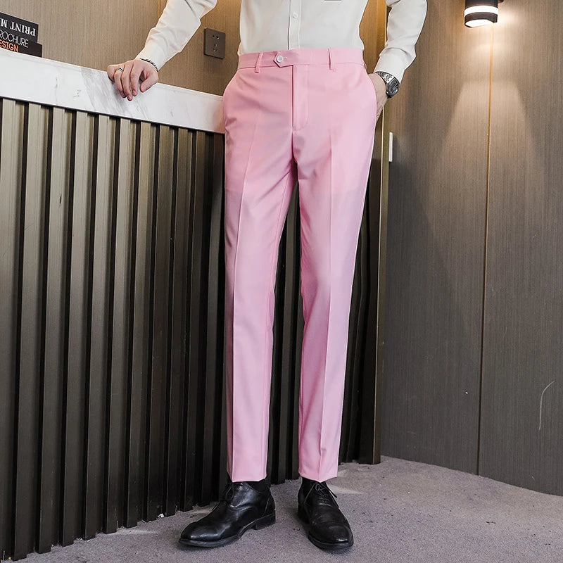 Royal Blue Pants, Men Formal Dress Trousers, Red Green Black White Pantalones Hombre, Man Slacks,M-5XL 6XL