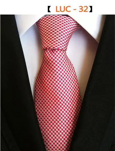 GUSLESON Fashion Silk Men Ties New Design Neck Ties 8cm Formal Plaid&Striped Wedding Ties for Men Formal Business  Gravatas