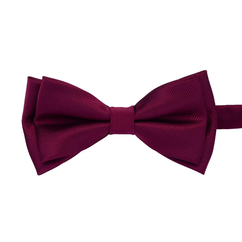GUSLESON Mens Solid Color Two Layer Pre-tied Bow Tie Red Black Purple Gold Blue Yellow Green Bowtie for Wedding Party Business