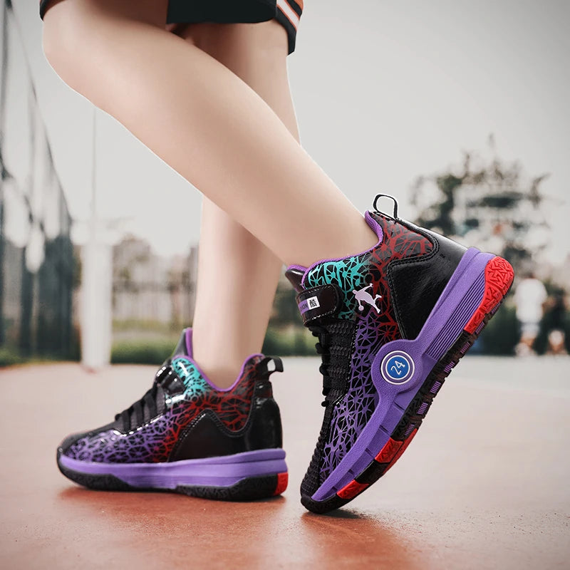 NEW 2025 Boys Brand Basketball Shoes Kids Sneakers Thick Sole Non-slip Children Sports Shoes Child Boy Basket Trainer Shoes Girls