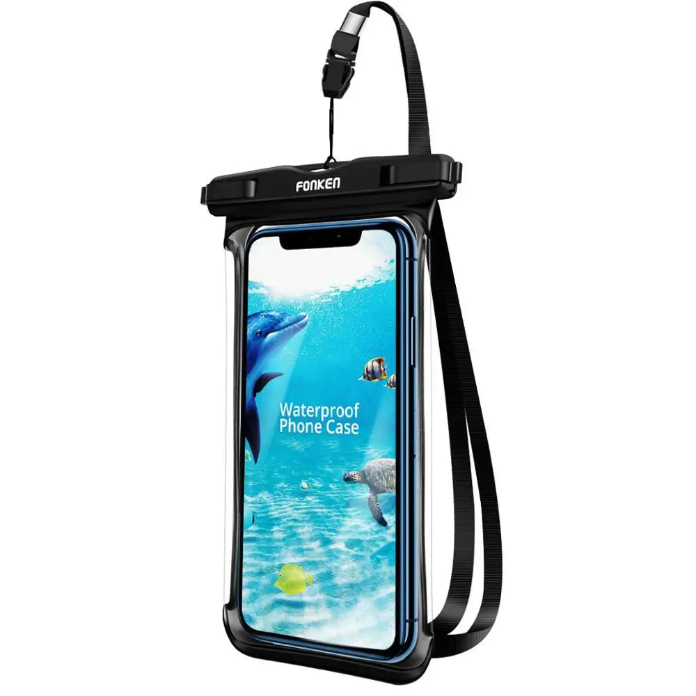 Brand New 2025 FONKEN Full Transparent Waterproof Case for Iphone Xiaomi Samsung Dry Bag Underwater Watch Case Swimming Pouch Mobile Cover Bag