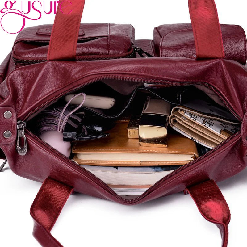 Gusure Women 2024  Multi-pockets Shoulder Crossbody Bag Portable Travel Shopping Handbags Ladies Casual Large Capacity Tote Bags