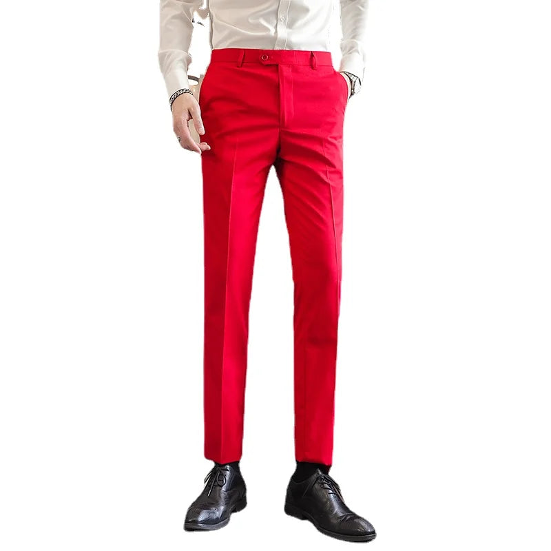 Royal Blue Pants, Men Formal Dress Trousers, Red Green Black White Pantalones Hombre, Man Slacks,M-5XL 6XL