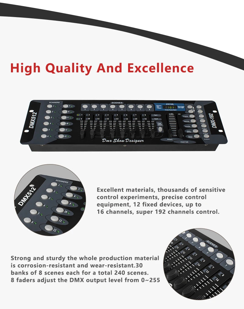 DMX Console 1024 Controller For Stage Lighting DMX 512 DJ Controller Equipment International Standard 192/768/Pilot 2000 Console