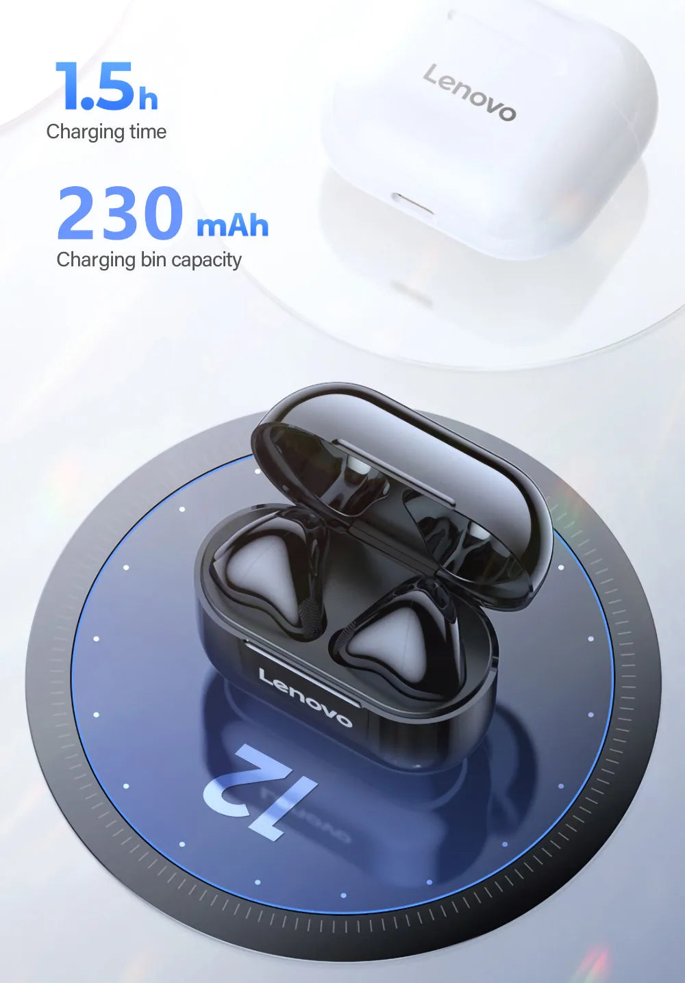 Original Lenovo LP40 wireless headphones TWS Bluetooth Earphones Touch Control Sport Headset Stereo Earbuds For Phone Android Special Gift A Free Laptop Stand is given when you buy one Lenovo LP40