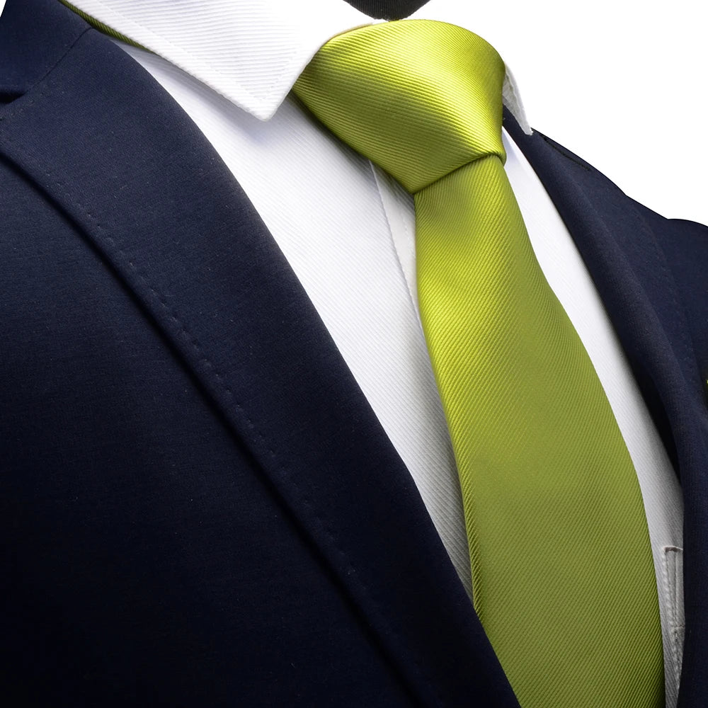 Ricnais New Arrival 2026 Classic Mens Tie Silk 8cm Formal Necktie Solid Gold Red Yellow Ties For Man Business Wedding Gift Party