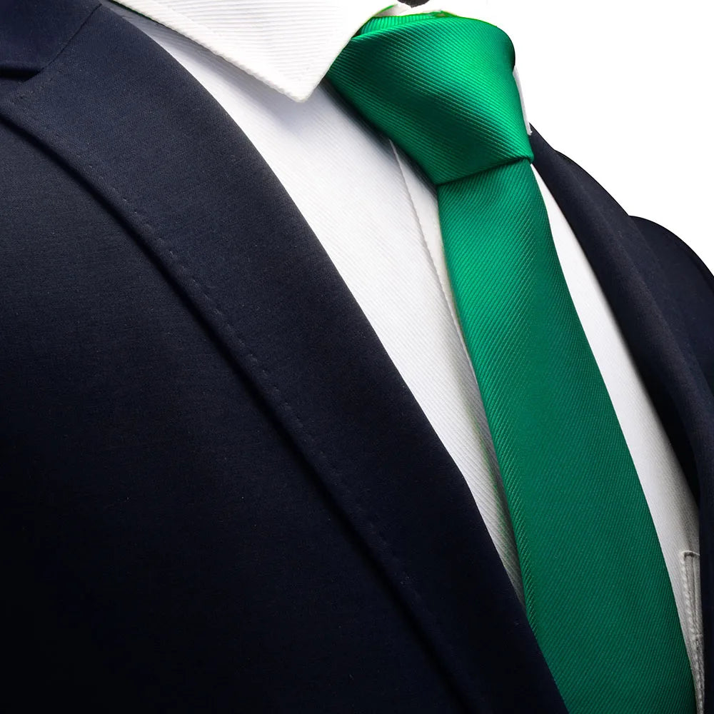 Ricnais New Arrival 2026 Classic Mens Tie Silk 8cm Formal Necktie Solid Gold Red Yellow Ties For Man Business Wedding Gift Party