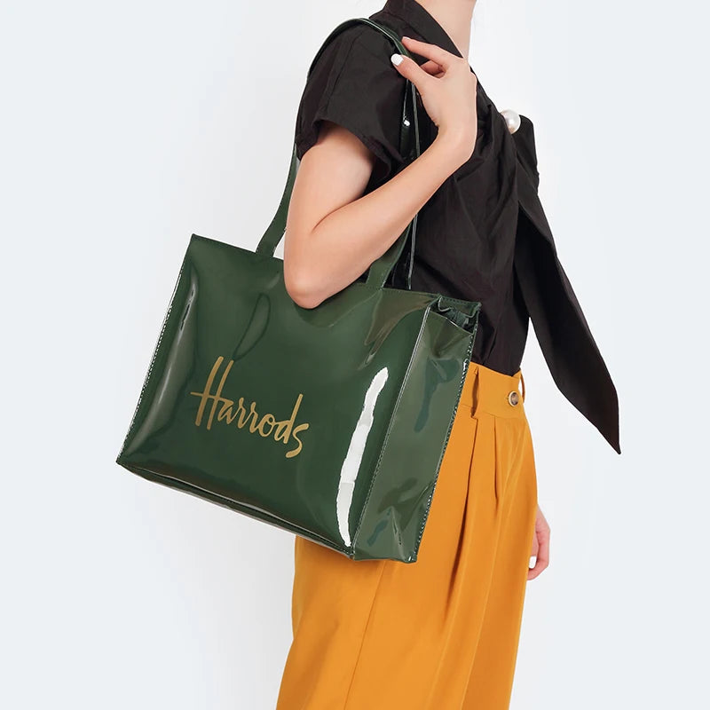 2024 Simple Fashion Style Jelly Handbag for Women Eco Friendly Flower Tote Shopping Bag Reusable Waterproof PVC Shoulder Shopper Bags