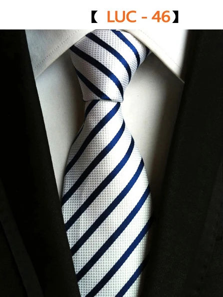 GUSLESON Fashion Silk Men Ties New Design Neck Ties 8cm Formal Plaid&Striped Wedding Ties for Men Formal Business  Gravatas