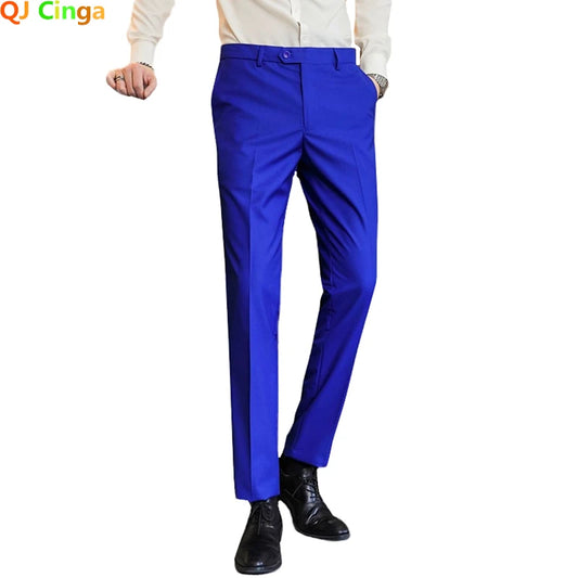 Royal Blue Pants, Men Formal Dress Trousers, Red Green Black White Pantalones Hombre, Man Slacks,M-5XL 6XL