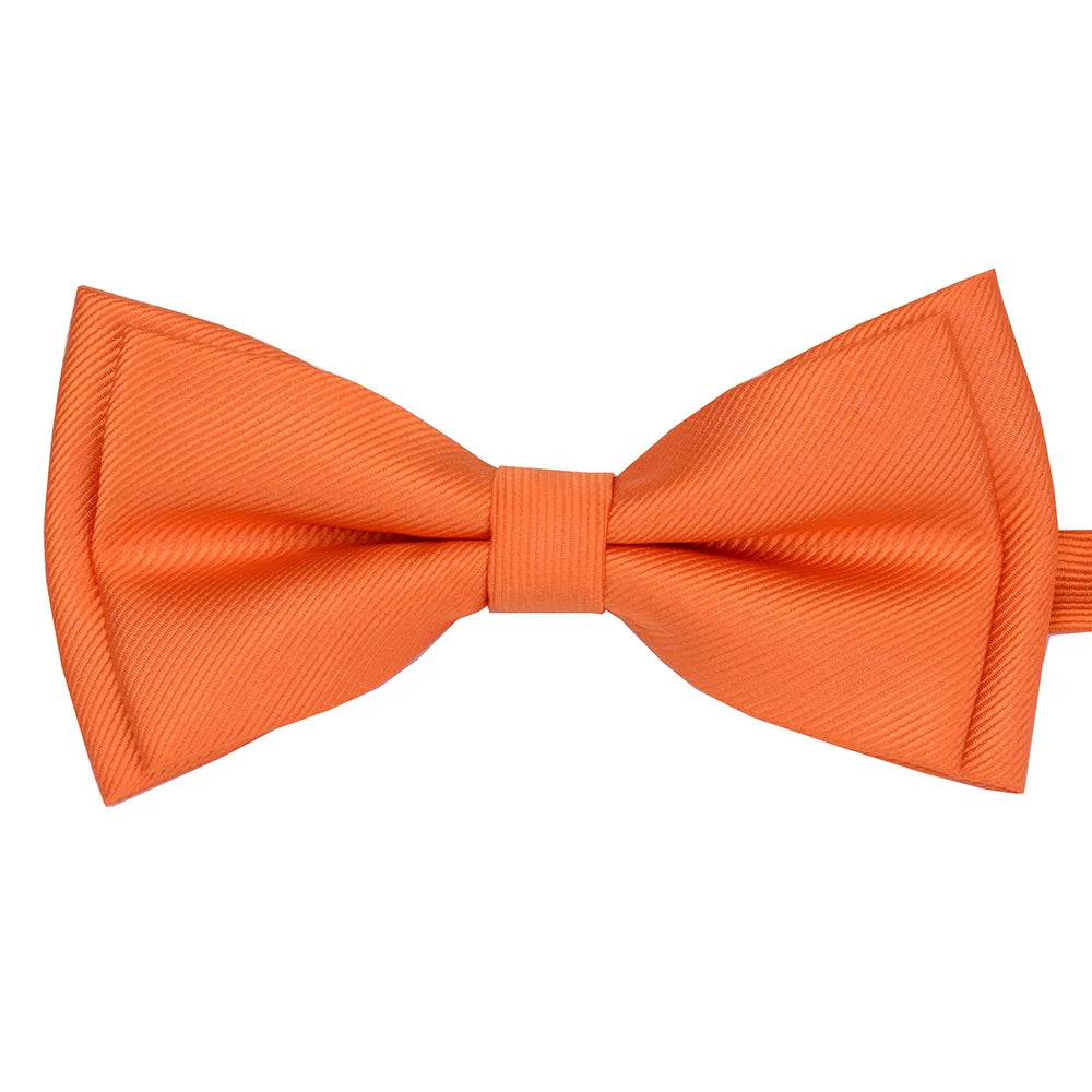 GUSLESON Mens Solid Color Two Layer Pre-tied Bow Tie Red Black Purple Gold Blue Yellow Green Bowtie for Wedding Party Business