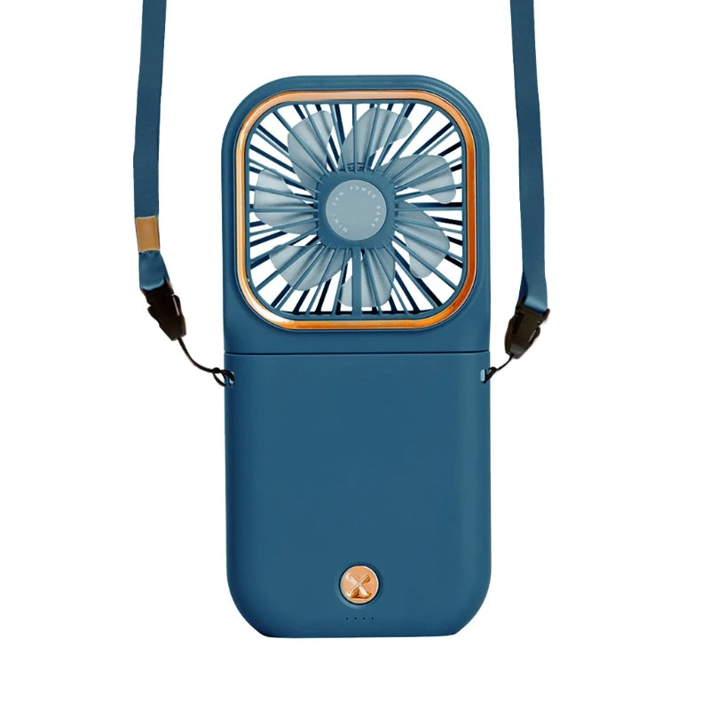 Quiet Personal Fan, Portable Hands Free Neck Fan,Adjustable USB Rechargeable Small Fan 3000mAh Power Bank Personal
