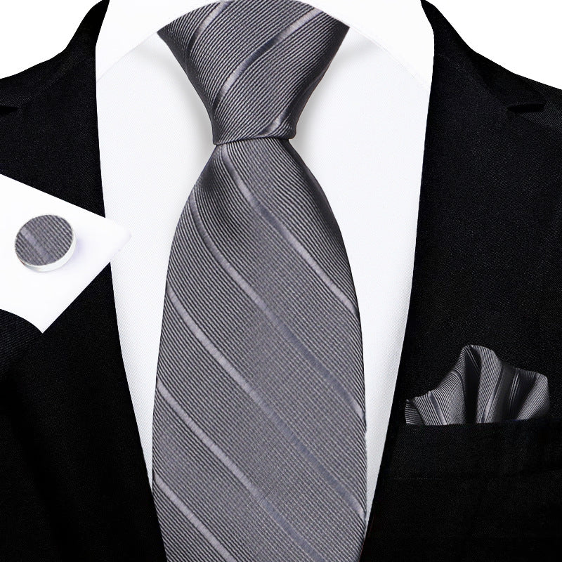 Men's tie set, high-end gift box, hand-tied tie, jacquard embroidery tie wholesale logo design