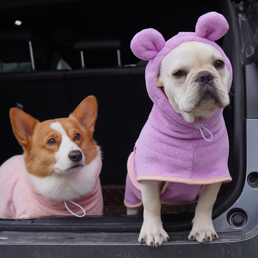 Pets Dog Cat Bathrobe Coral Fleece Absorbent Pet Products