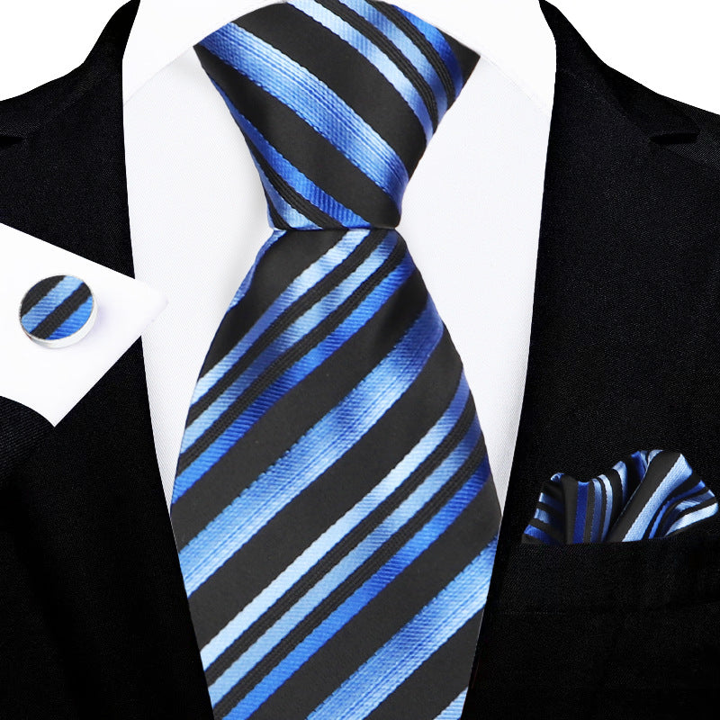 Men's tie set, high-end gift box, hand-tied tie, jacquard embroidery tie wholesale logo design