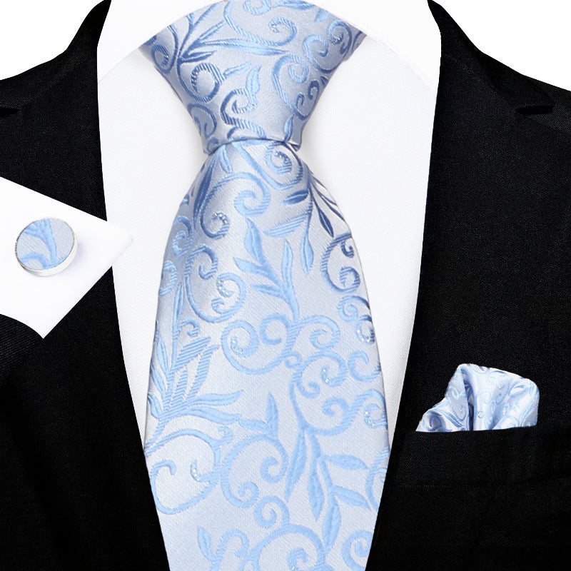 Men's tie set, high-end gift box, hand-tied tie, jacquard embroidery tie wholesale logo design