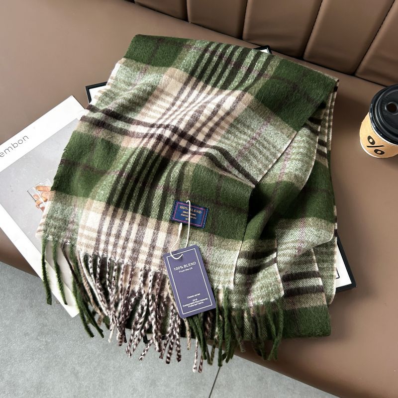 Autumn and Winter 2025 -2026  Classic Plaid Printed High-grade Scarf Ins Style for Lovers Australian,British, French, Swiss, European  Imitation Wool Texture Warm Scarf