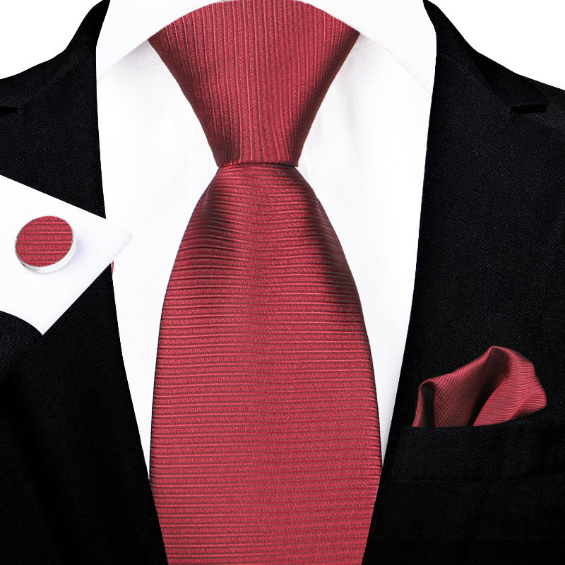 Men's tie set, high-end gift box, hand-tied tie, jacquard embroidery tie wholesale logo design