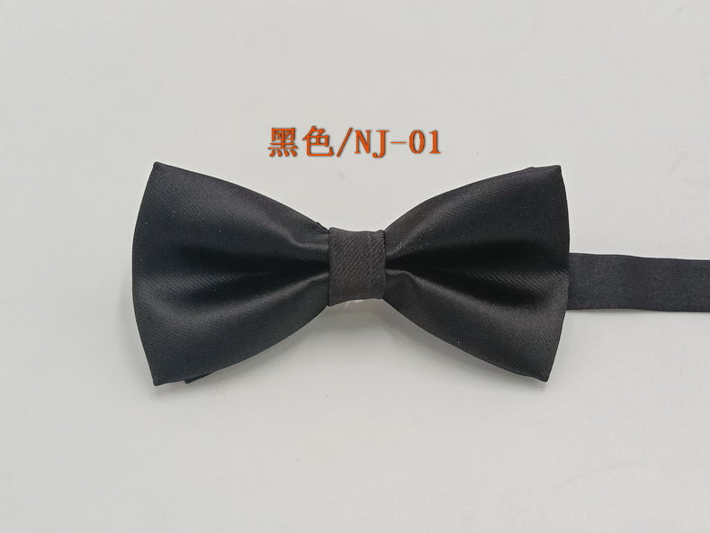 Factory direct men's best man bow tie British style red and black bow tie men's single folding polyester silk jacquard spot