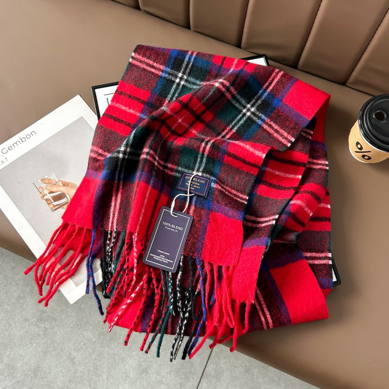 Autumn and Winter 2025 -2026  Classic Plaid Printed High-grade Scarf Ins Style for Lovers Australian,British, French, Swiss, European  Imitation Wool Texture Warm Scarf